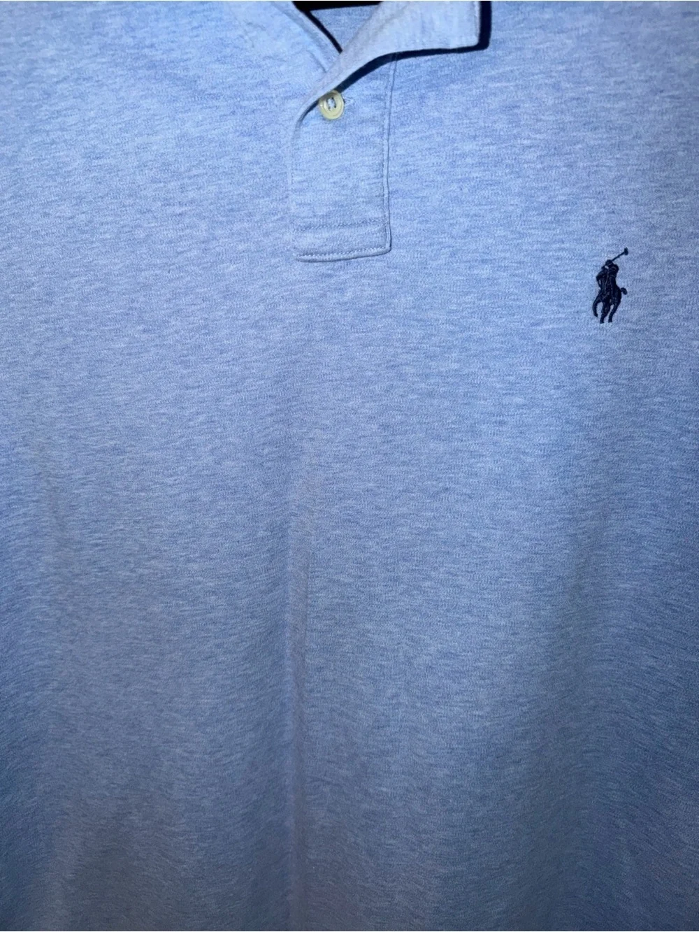 Polo by Ralph Lauren Men's Light Blue Polo with Navy Pony